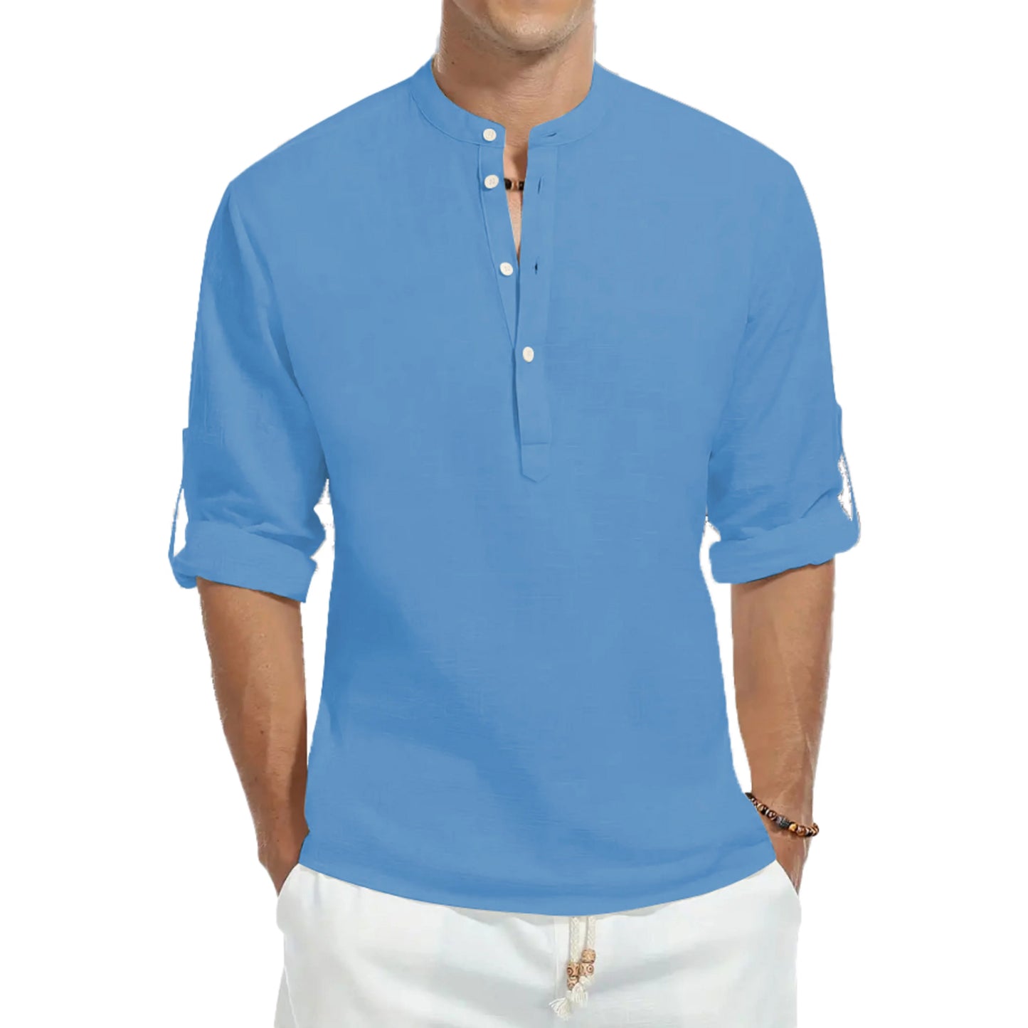 Top casual din bumbac - Barbati - Guler tunica