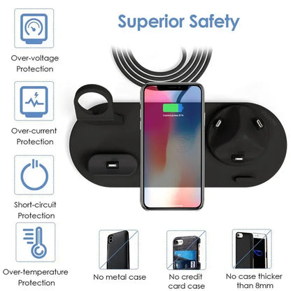 100W 7 în 1 suport încărcător Wireless Fast Charge pentru iPhone 15 14 13 12 11 XR Apple Watch Airpods Pro iWatch 9 8 7