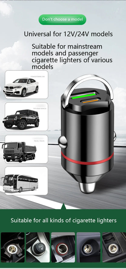 Incarcator Universal USB & PD pt masina - FAST Charge