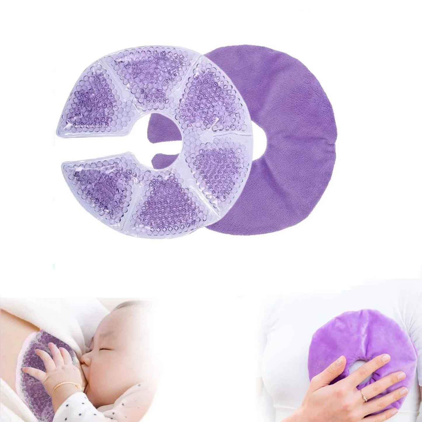 Tampoane cu gel pentru alăptare - calde și reci - Elemente esențiale pentru alăptare și recuperare postpartum - Tampoane de terapie pentru sâni pentru ameliorarea durerii