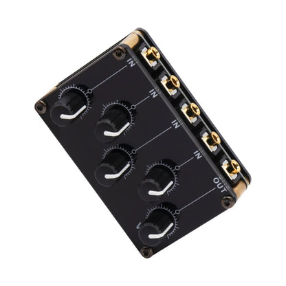 Mixer Stereo 4-in-1-out AUX Passive Mixer 3.5mm Line Levels Control