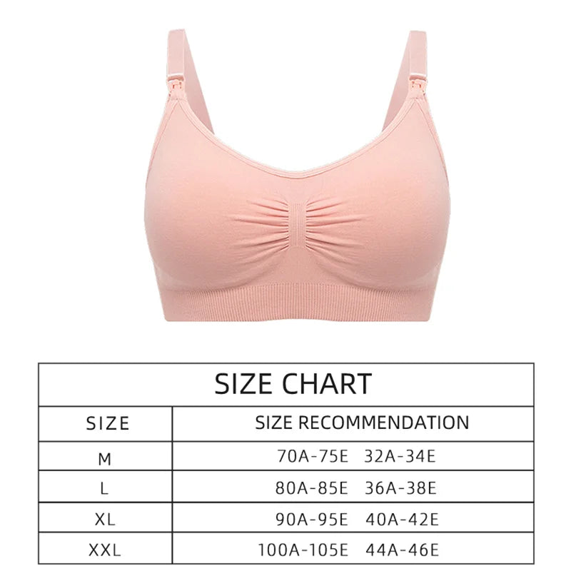 Sutien pentru alăptare - Sutien de maternitate dintr-o bucată - Sutien confortabil fără căptușire Respirabil