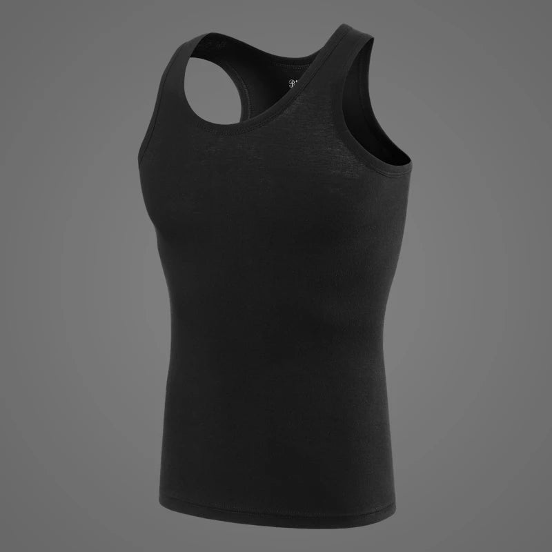 Vestă pentru bărbați din bumbac 100%, camisolă de antrenament pentru fitness și sport, tricou alb de vară, fără mâneci