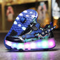 Heelys - Pantofi cu role pentru baieti - Lumini si roți detașabile - încărcare USB, LED intermitent, pantofi sport pentru copii