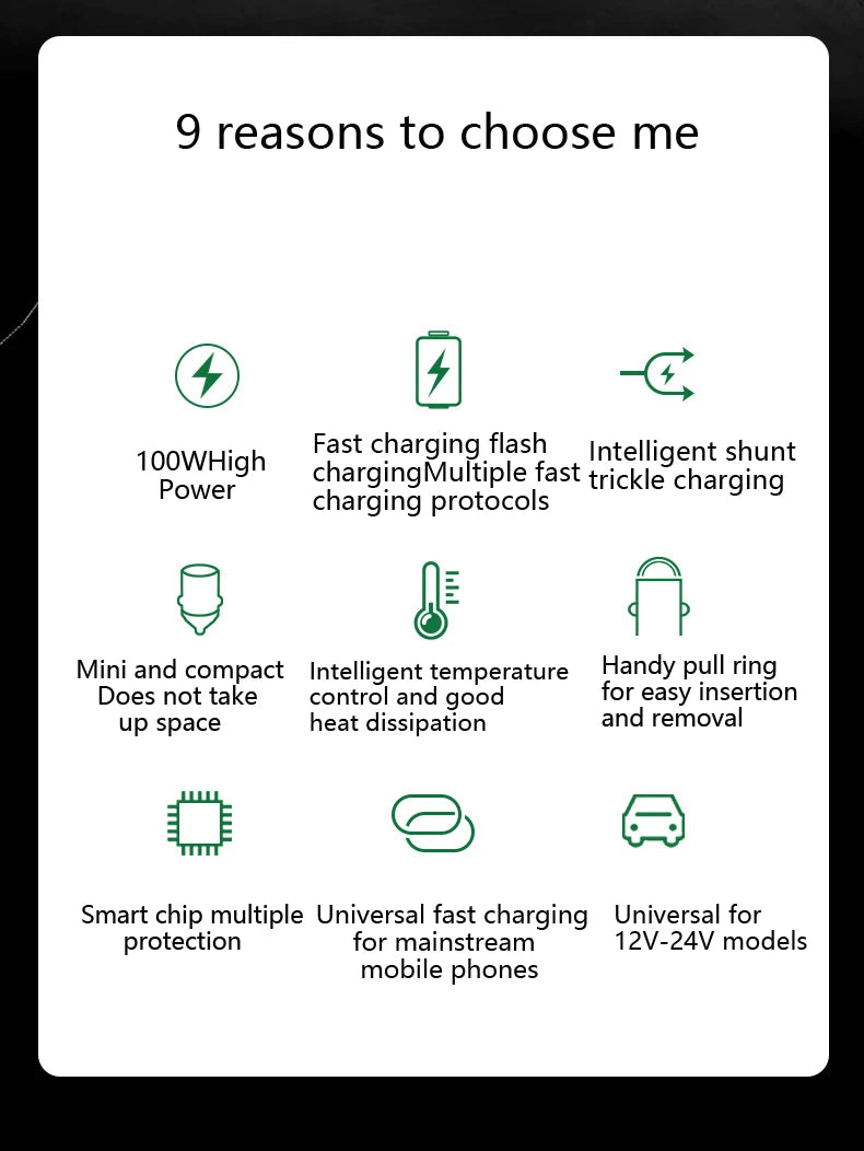 Incarcator Universal USB & PD pt masina - FAST Charge