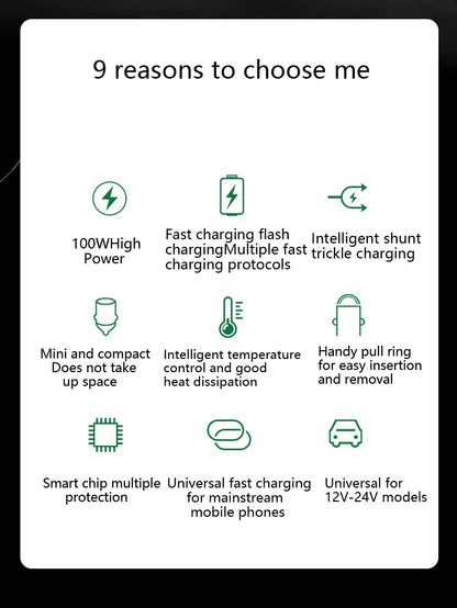 Incarcator Universal USB & PD pt masina - FAST Charge