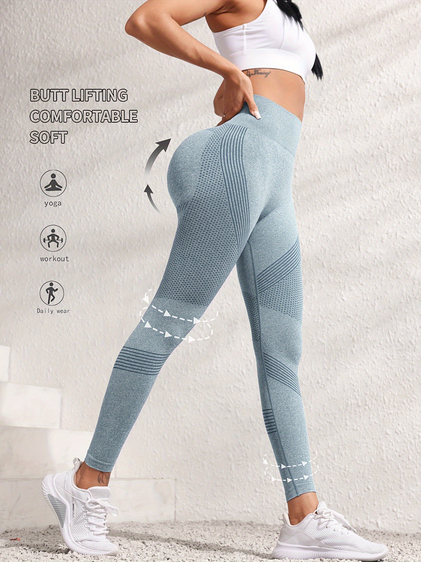 Women's High-Waisted Seamless Sports Leggings, Slimming Tummy Control Athletic Pants For Gym, Running, Yoga - Multi-Color, High Elasticity for fall & winter