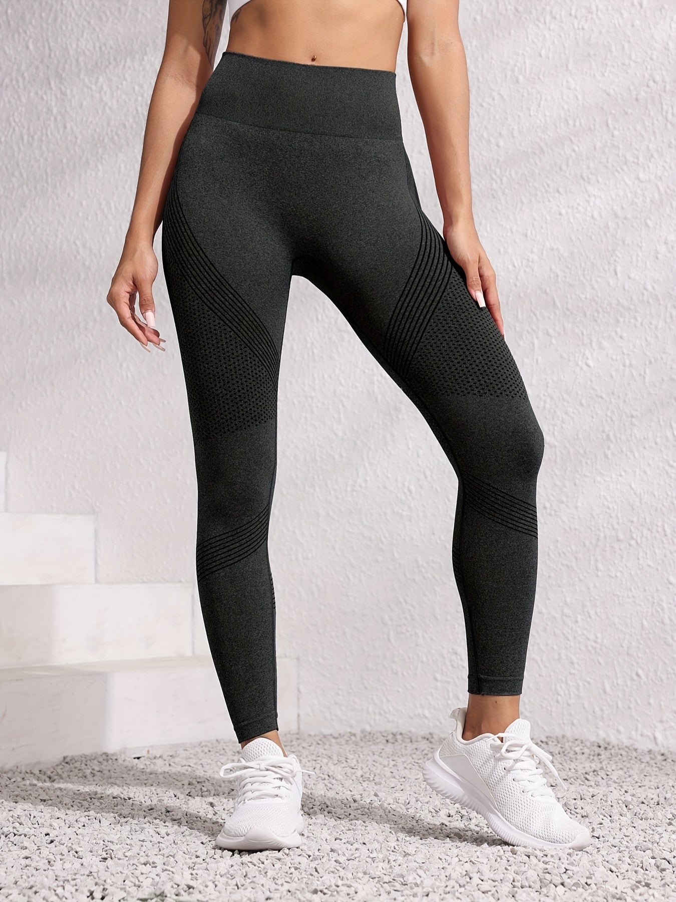 Women's High-Waisted Seamless Sports Leggings, Slimming Tummy Control Athletic Pants For Gym, Running, Yoga - Multi-Color, High Elasticity for fall & winter
