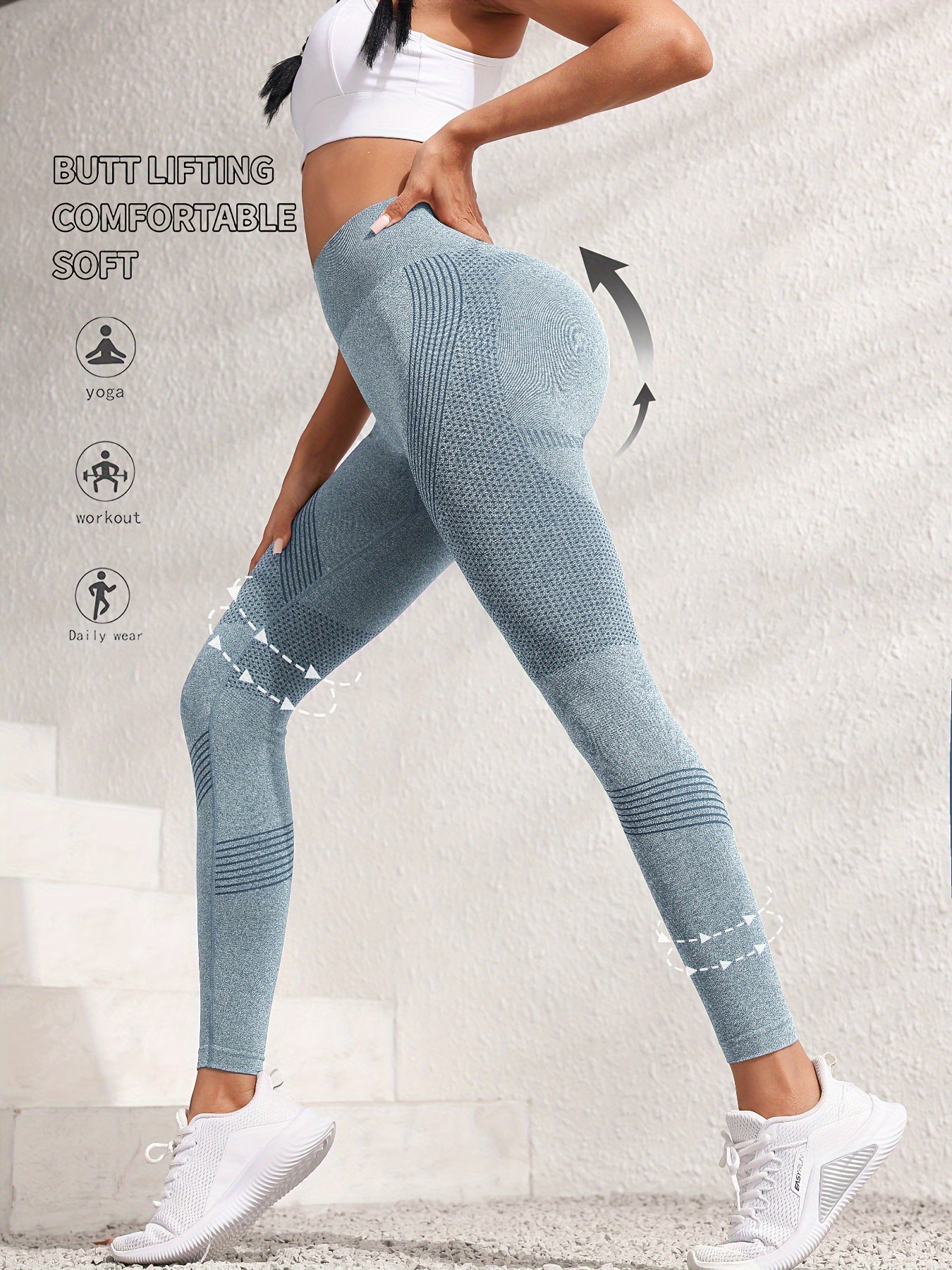 Women's High-Waisted Seamless Sports Leggings, Slimming Tummy Control Athletic Pants For Gym, Running, Yoga - Multi-Color, High Elasticity for fall & winter